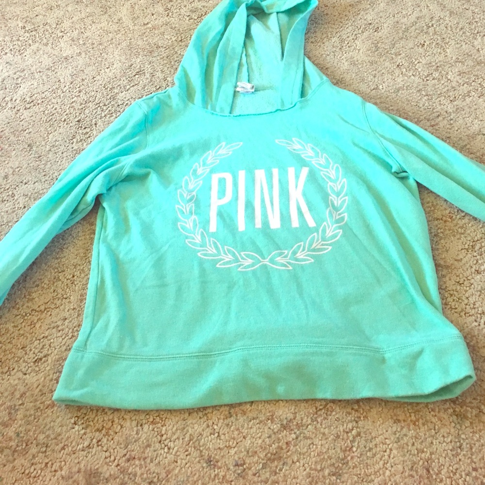 Victoria's Secret Pink teal hoodie.