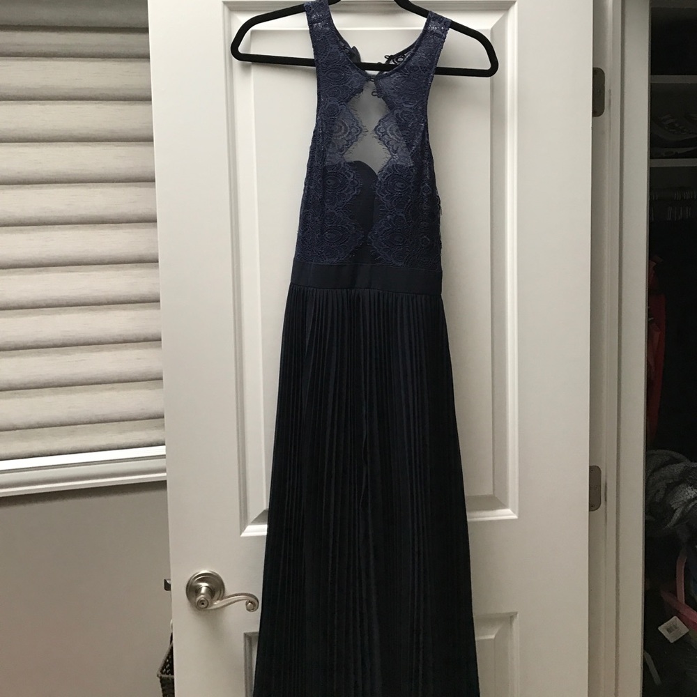 Mariano Navi lace maxi wedding prom gown