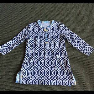 Darling J. McLaughlin Navy Lattice Tunic