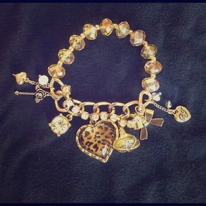 Betsey Johnson Multi Charm Stretch Bracelet