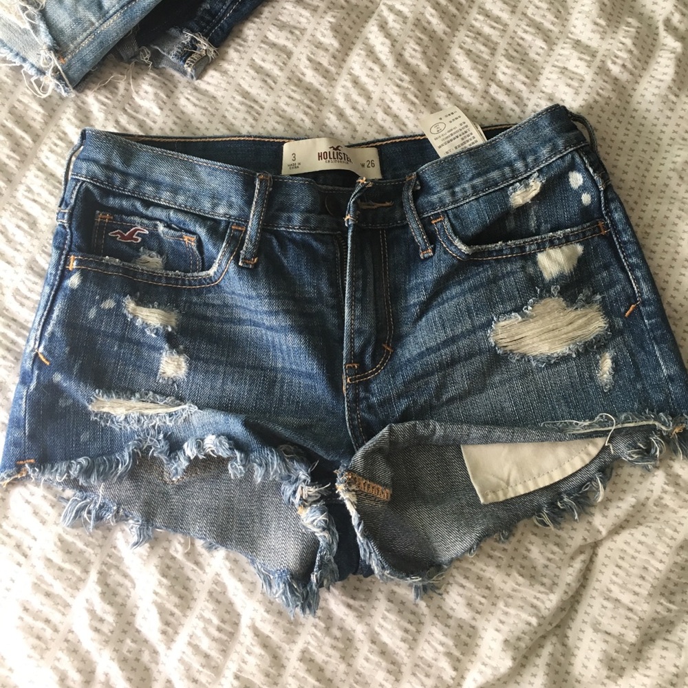 High rise denim shorts
