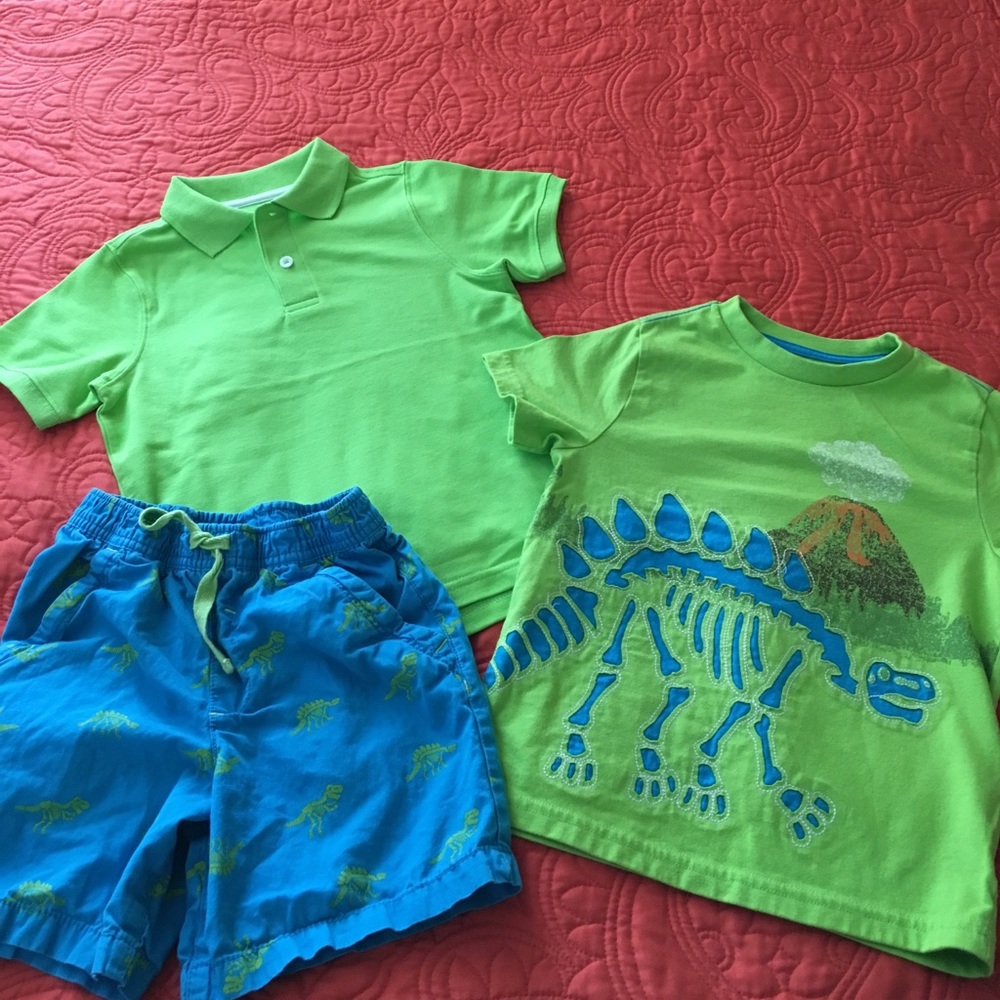 J khaki dinosaur set for spring!