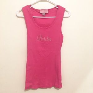 Pink Tank Top for Bride - Size M
