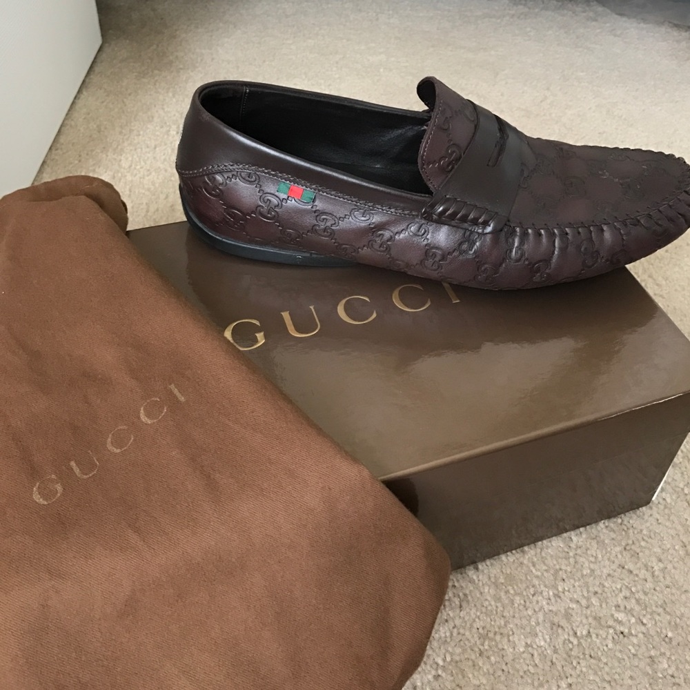 Gucci Brown Leather Loafers