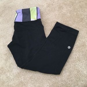 Used lululemon leggings with color block band