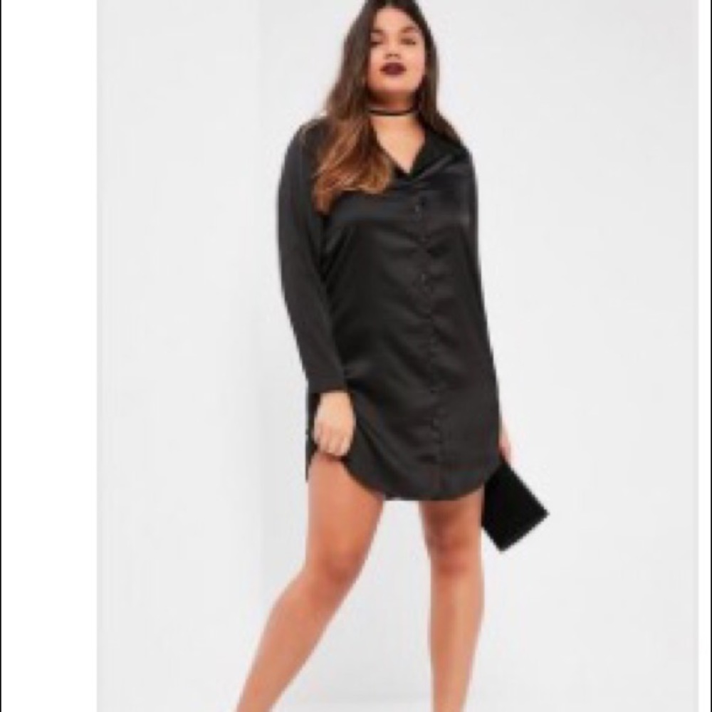 satin shirt dress