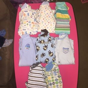 Lot of 8 cotton jersey sleepers. Great condition.