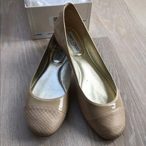 Jimmy Choo Nude Patent Whirl, Sz 39