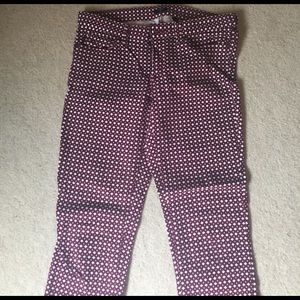 Burgundy stretch toothpick jeans