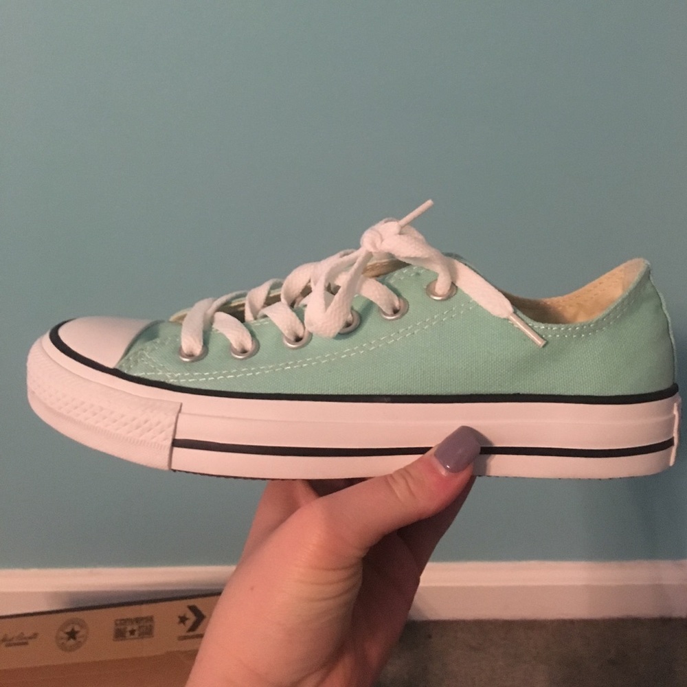 Brand new mint green converse