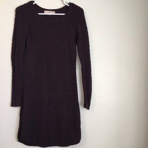 Loft Purple Basketweave Sweater Dress Above Knee