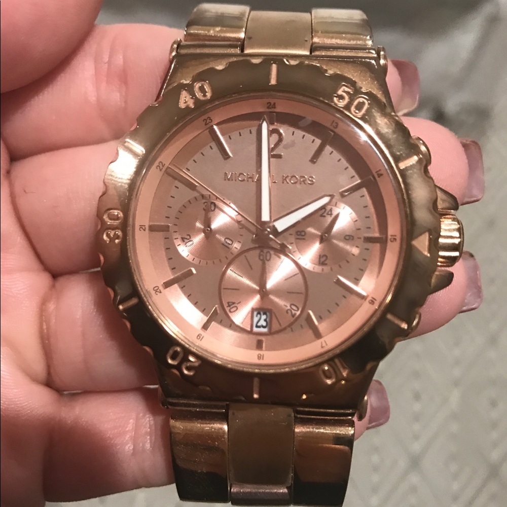 Rose gold Michael Kors watch unisex