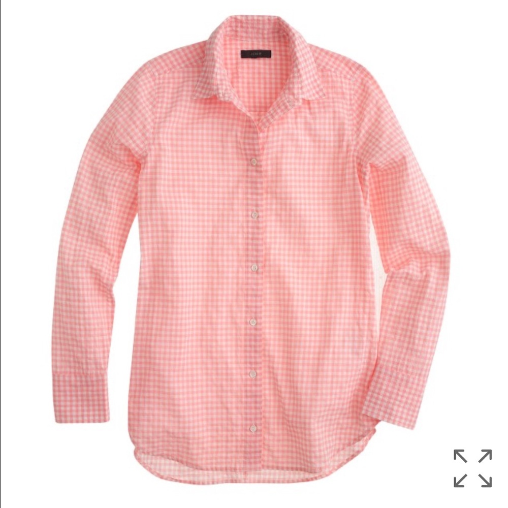 NWT J. Crew Boy Shirt in Crinkle Gingham Size 4