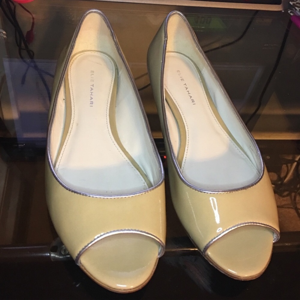 Elie Tahari Viola Peep Toe Flats