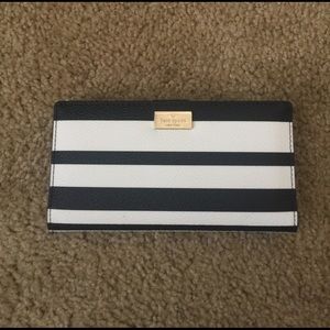 Black and white striped Kate Spade wallet.