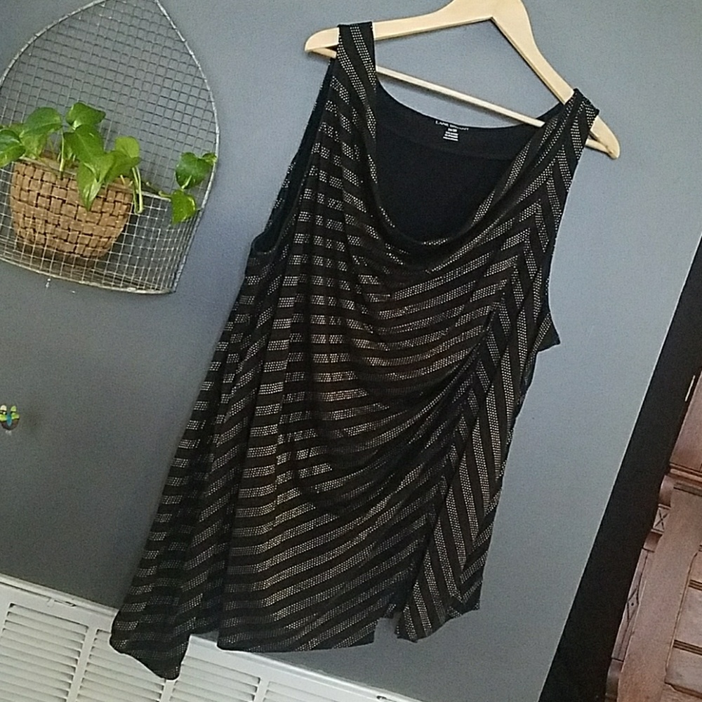 Metallic Polka-dot Asymmetrical Blouse