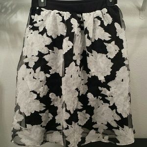 Black and white formal skirt