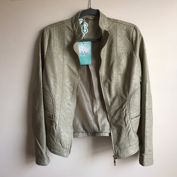 LA Coalition Jackets & Blazers - Faux Leather Tan Jacket