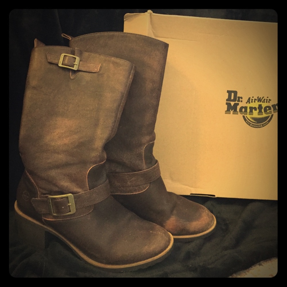 Dr. Martens DOCS Becca Boots Distressed Brown sz 8