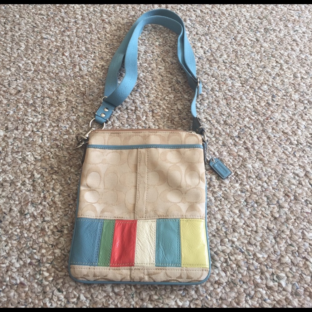 Tan/Multicolored Coach Cross Body
