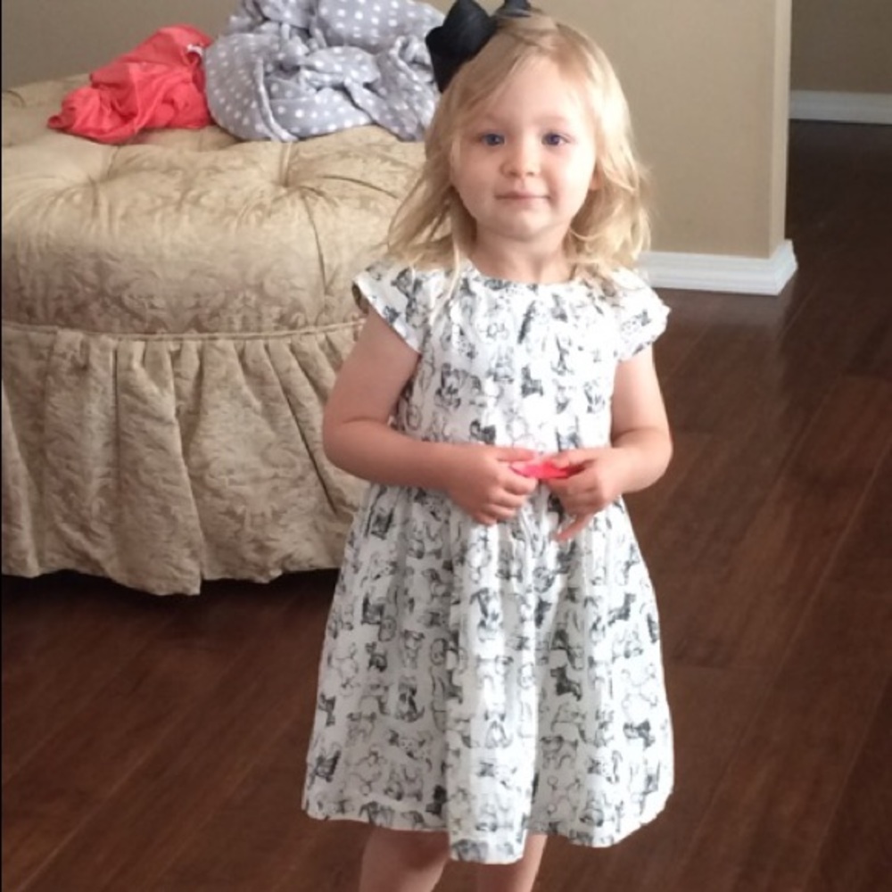 Carter's Dress-beige and black doggy print