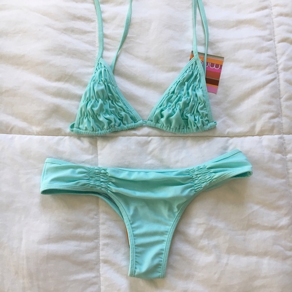 Maya Other - Maya Aquamarine Ruffle Triangle Top & Thong Maya Other - Maya Aquamarine Ruffle Triangle Top & Thong