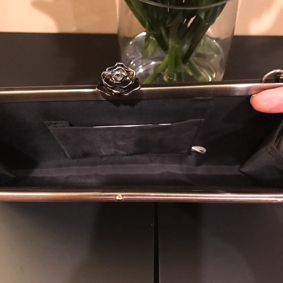 Beautiful Black Satin Handbag - Picture 3 of 4