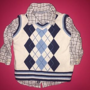 Children's place shirt and vest. Like new. 6-9mo.