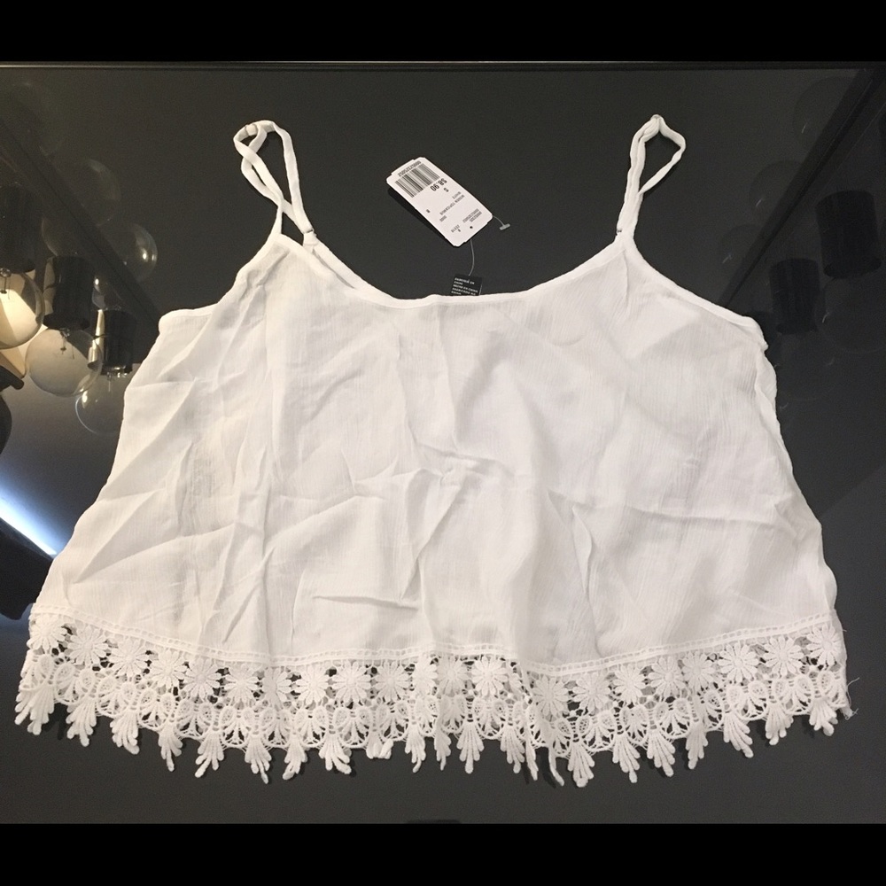 New Forever 21 Crochet Hemmed Gauze Cami Size S