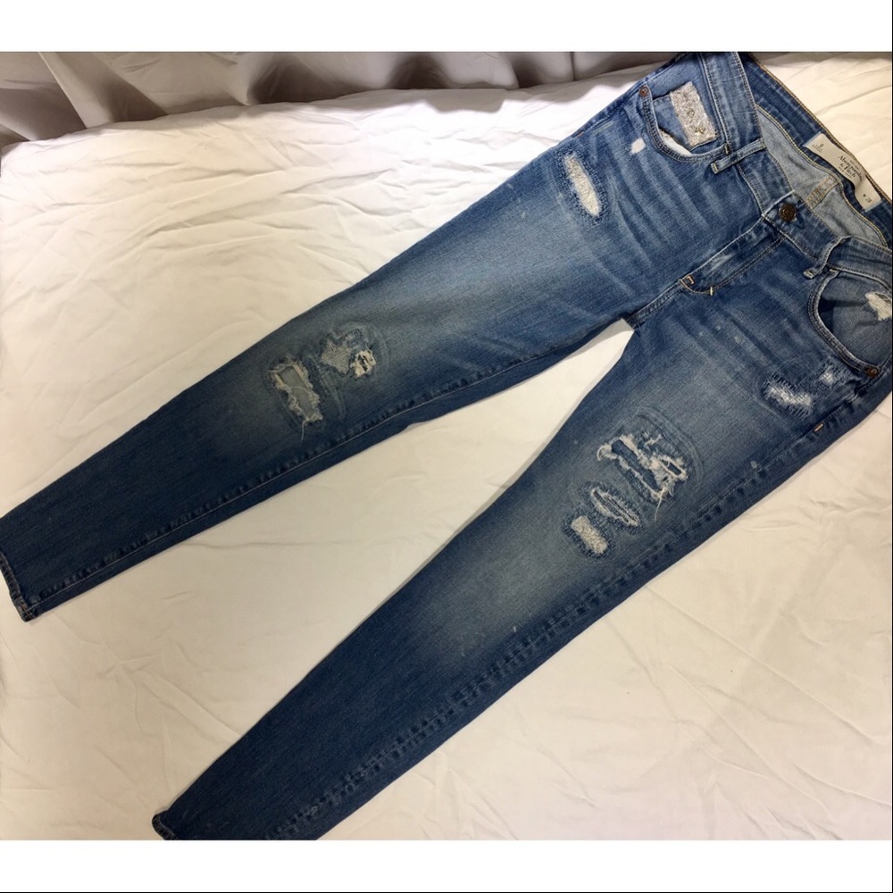 Abercrombie destroyed straight jeans
