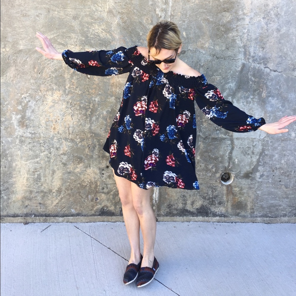 Floral Off-the-shoulder Dress