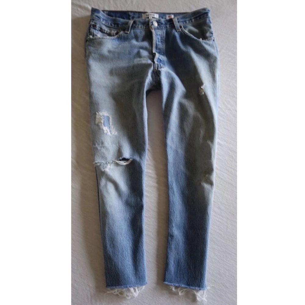 Re/Done Levis boyfriend distressed jeans 26 crop