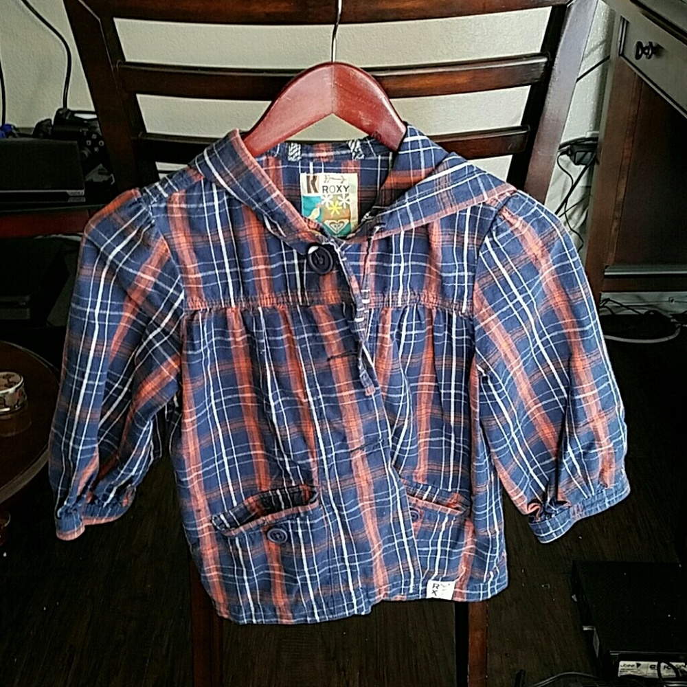 Roxy 3/4 plaid hoodie sweater