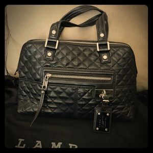 L.A.M.B. Marlene Quilted Satchel - Black