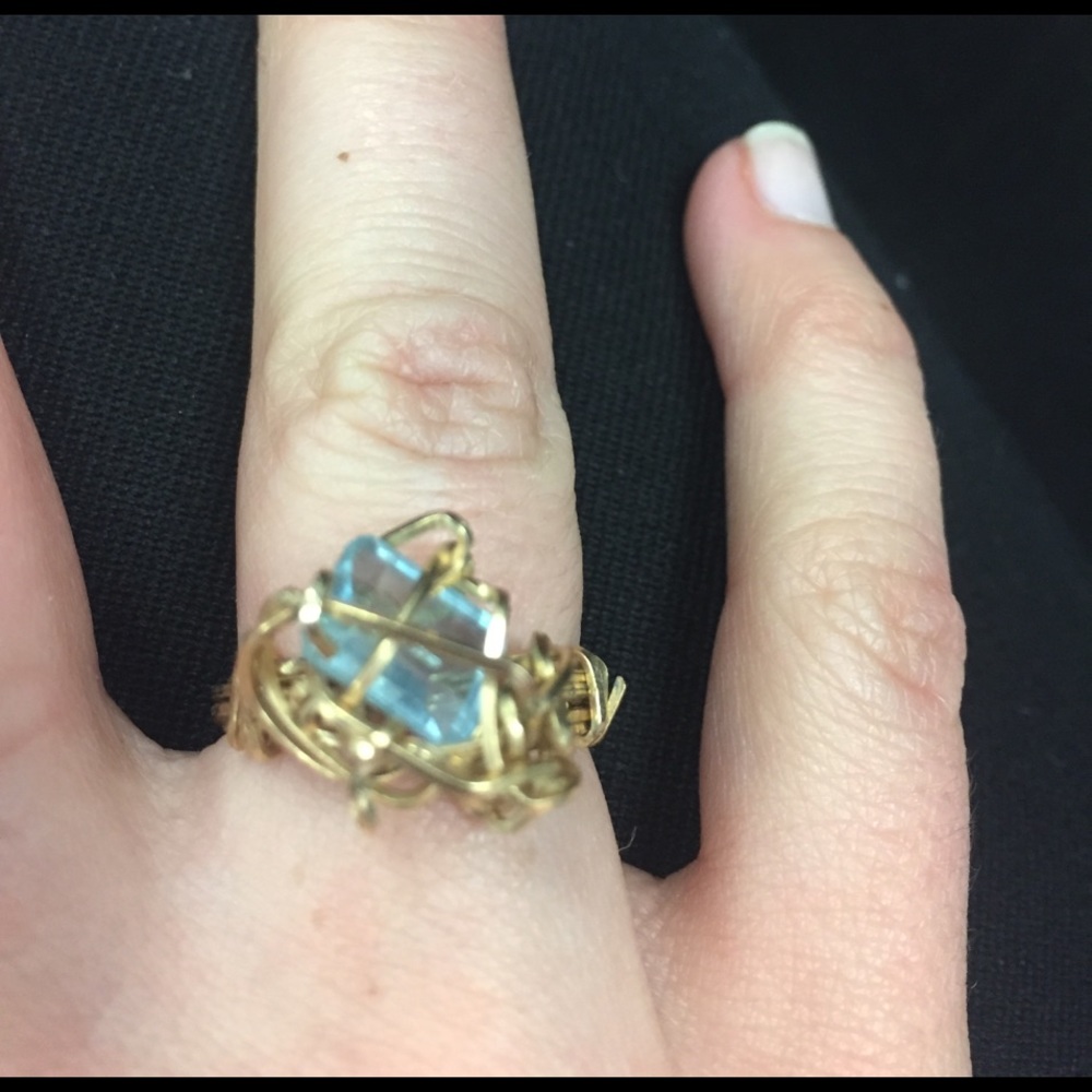 Aquamarine wire ring - one of a kind!