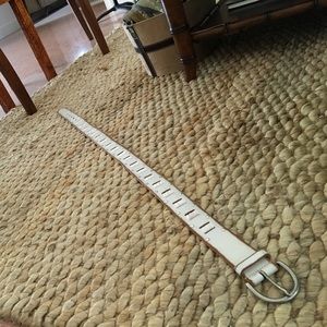 Nashville Made. White Leather Belt.