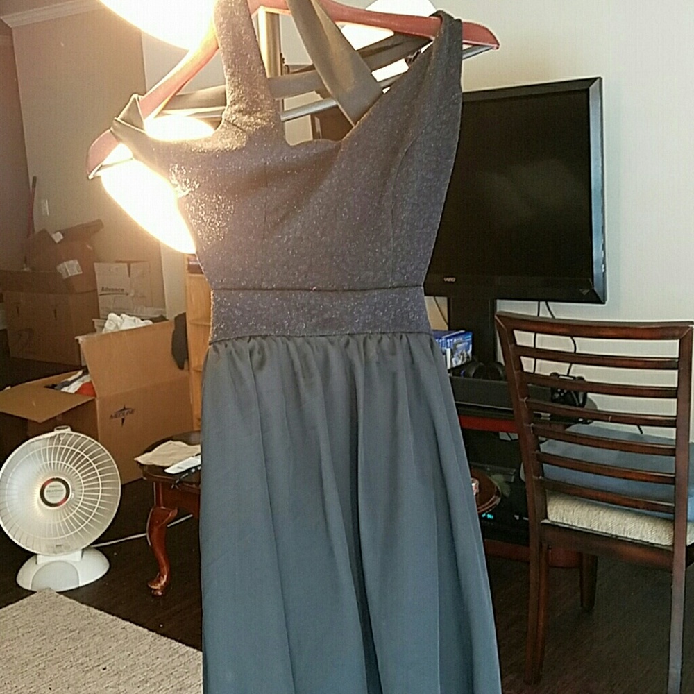 Black high low dress