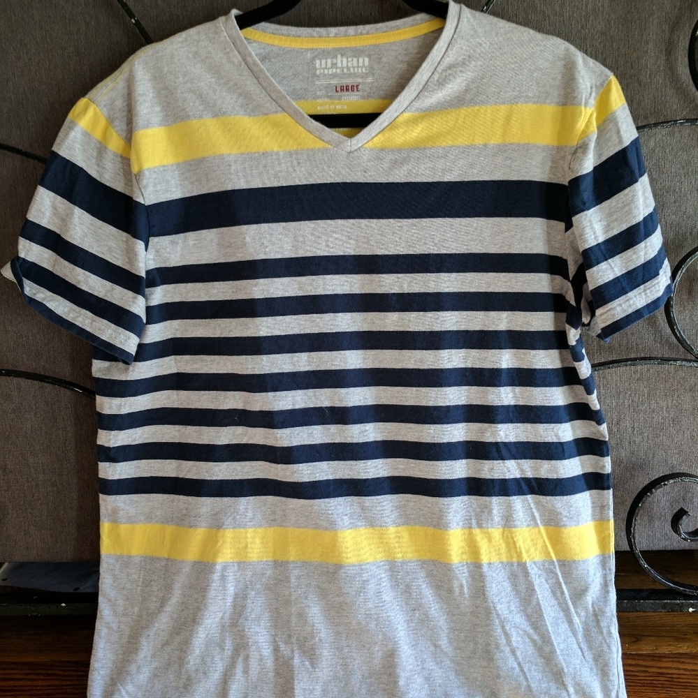 Casual Striped V-Neck