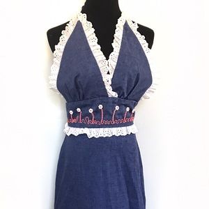 Vintage Dresses - Vintage Chambray Halter Sun dress Vintage Dresses - Vintage Chambray Halter Sun dress