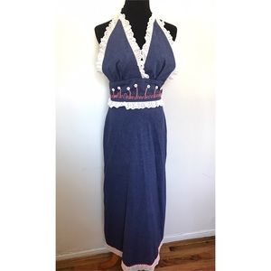 Vintage Dresses - Vintage Chambray Halter Sun dress Vintage Dresses - Vintage Chambray Halter Sun dress