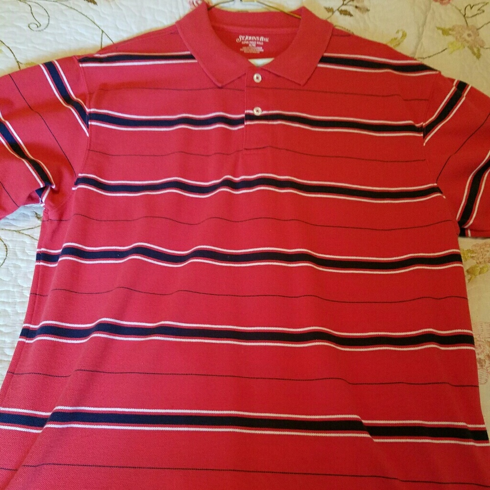 TWO men's polos both red in color XL