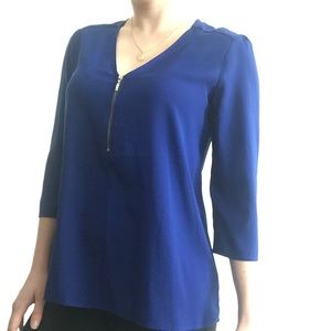 Blue Blouse w/ Zipper