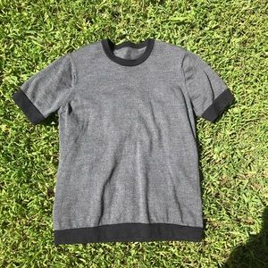 Black and grey ringer tee