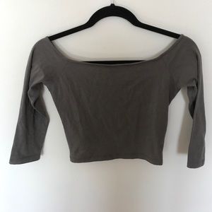 Off the shoulder Grey Hollister top