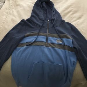 Victoria Secret Pink blue half zip hoodie
