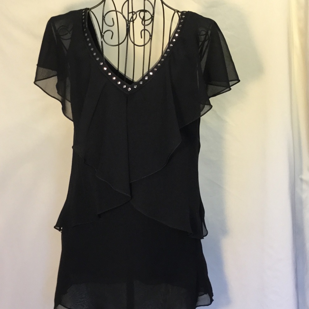 Women's WHBM Black Blouse