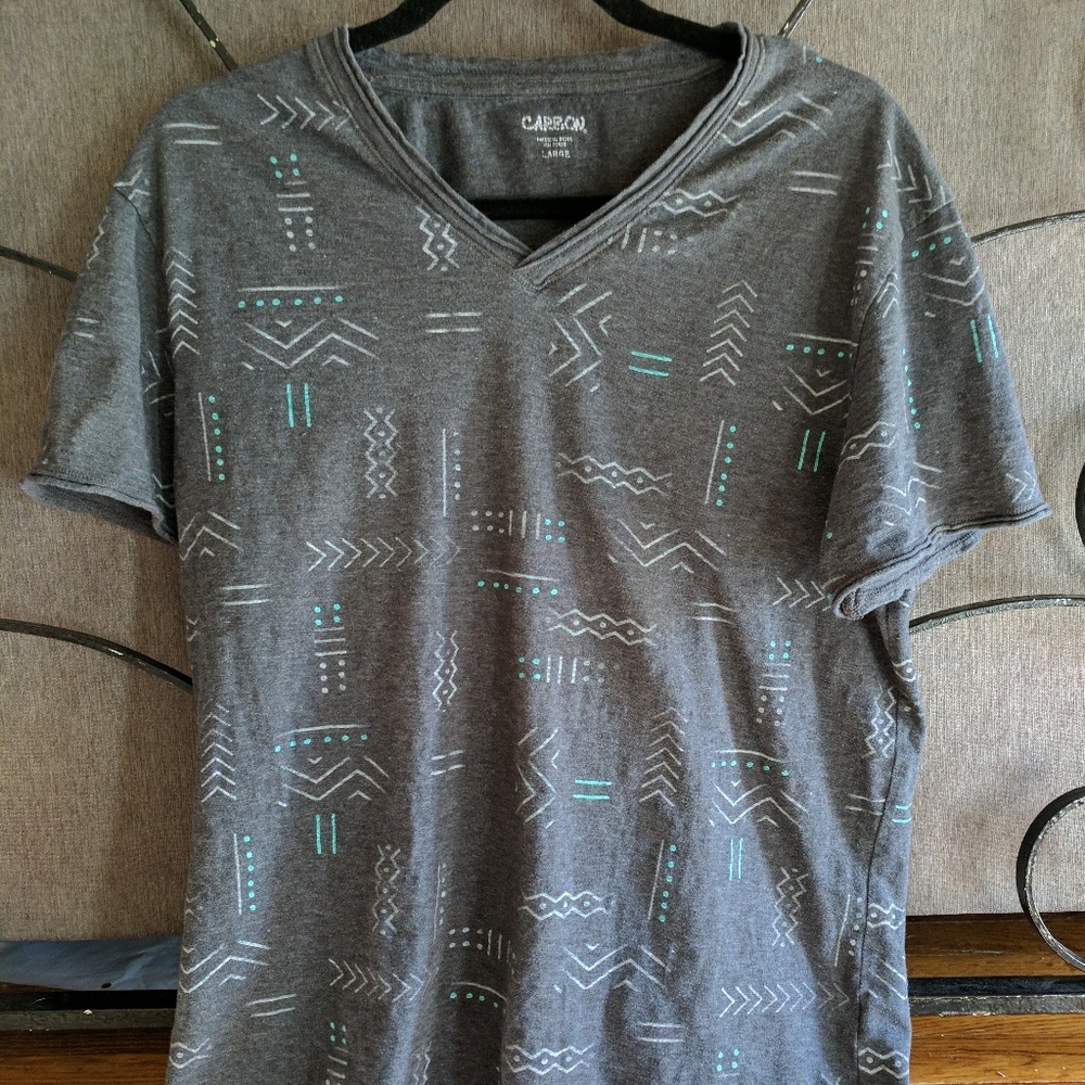 Abstract Tee with teal accents