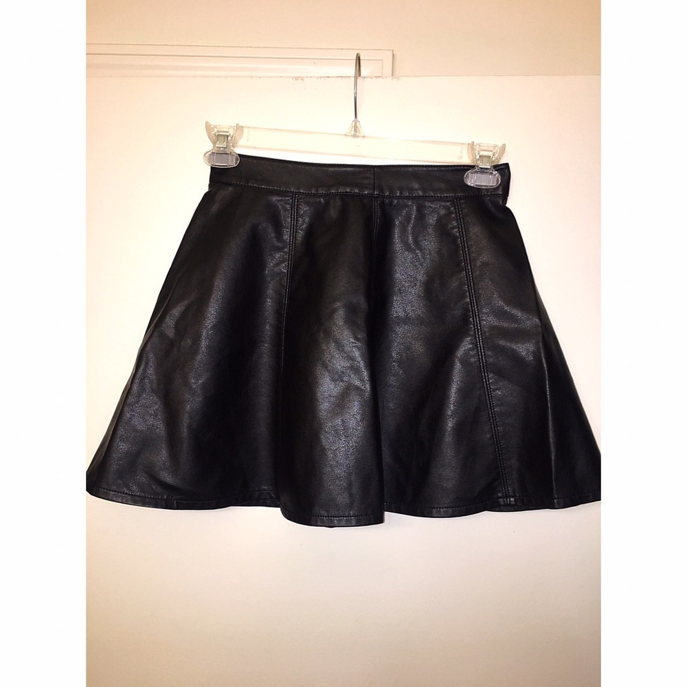 H&M Faux Leather Skater Skirt