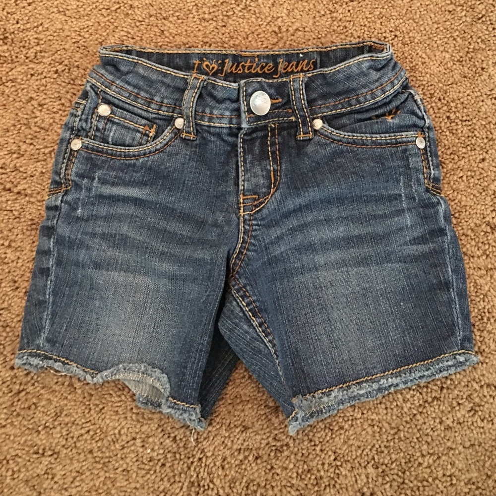 Girls justice blue jeans shorts