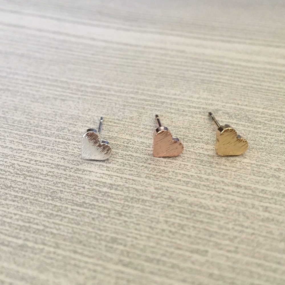 3 Sets mini heart earrings